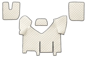 Set covorase podea camion potrivit Iveco versiune cu frigider, ECO-LEATHER, set 4 bucati (material - eco-piele, culoare - bej, transmisie automata)