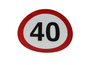 Sticker autocolant avertizare limita viteza 40km/h 1 buc, reflectorizanta diametru 20cm