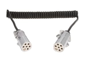 Cablu electric spiralat (poliuretan, lungime de lucru 3,5m, lungime maxima 4m, 1x1+6x0,75, cu dopuri feminine, 7 numar pini, dopuri din aliaj; temperatura de lucru pina la 125 * C; tipuri)