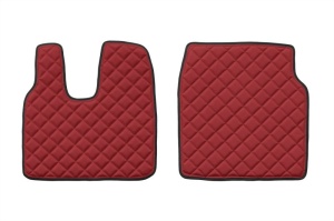 Covor podea camion potrivit MAN, cabina L, XL ECO-LEATHER, set 3 buc. (material - eco-piele, culoare - rosu) potrivit MAN TGL I, TGM dupa 2016 - Img 2