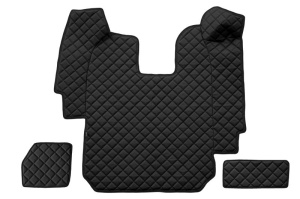 Covor podea camion potrivit SCANIA tunel central ECO-LEATHER, set 3 buc. (material - eco-piele, culoare - negru, transmisie automata) potrivit SCANIA P,G dupa 2004
