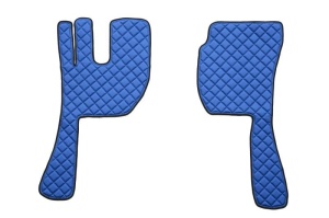 Covor podea camion potrivit VOLVO, ECO-LEATHER, set 3 buc. (material - eco-piele, culoare - albastru, fara compartiment in carcasa cutiei de viteze) - Img 2