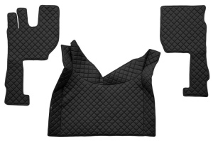 Covor podea camion potrivit VOLVO, ECO-LEATHER, set 3 buc. (material - eco-piele, culoare - negru, transmisie automata) potrivit VOLVO FH16 II dupa 2014