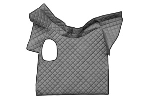 Covor podea camion potrivit VOLVO, ECO-LEATHER, set 3 buc. (material - eco-piele, culoare - rosu, fara compartiment in carcasa cutiei de viteze) - Img 3