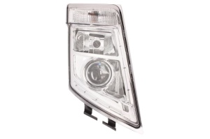 Far dreapta 2*LED/D2S/H7/PY21W, manual, fundal crom VOLVO FH, FH 16, FM dupa 2008