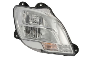 Far Dreapta potrivit DAF CF, XF 106 dupa 2012 (H1/LED/PY21W, manual, fara motoras, functie lumini de zi, culoare insert: cromat, culoare semnalizator: transparent)