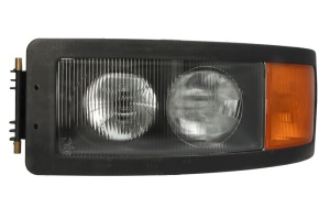 Far Stanga potrivit MAN F2000, M 2000 M dupa 1994 (2*H7/W5W, manual, fara motoras, culoare insert: negru, culoare semnalizator: portocaliu)