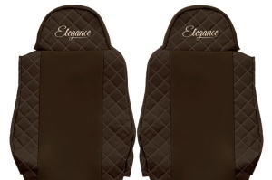 Husa scaun ELEGANCE Q potrivit MAN TGA, TGL I, TGM I, TGS I dupa 1999 (maro, piele matlasată ECO / velours) - Img 2