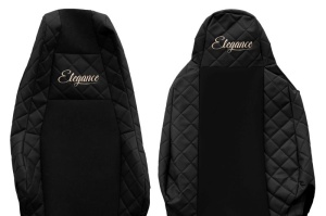 Husa scaun ELEGANCE Q potrivit SCANIA G II, L, P II, R II, S dupa 2016 (negru, piele matlasată ECO, integreaza tetiera pasagerului, tetiera soferului integrata, vezi referinta incrucisata!) - Img 2