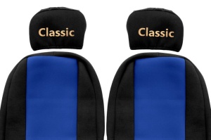 Huse scaun camion Classic albastru, material velur, serie CLASSIC, centura pasager asamblata in afara scaunului; centura de siguranta a soferului asamblata in scaun MAN F2000 L2000 - Img 2