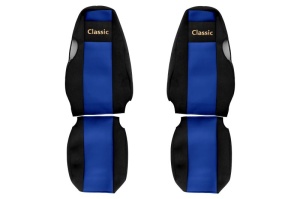 Huse scaun camion Classic (albastru, material velur, serie CLASSIC, centura pasager asamblata in scaun ) Scania 4