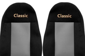 Huse scaun camion Classic (gri, material velur, serie CLASSIC, centura pasager asamblata in scaun) VolvoFH FH16 FL FM - Img 2