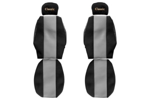 Huse scaun camion Classic (gri, material velur, serie CLASSIC, centura pasager asamblata in scaun tetiere reglementate) Iveco Eurocargo Eurostar Eurotech