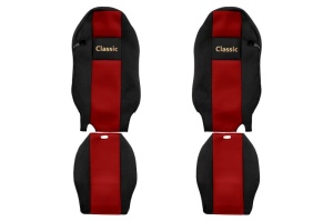 Huse scaun camion Classic (rosu, material velur, serie CLASSIC, centura pasager asamblata in scaun) Mercedes Actros