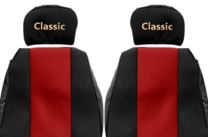 Huse scaun camion Classic (rosu, material velur, serie CLASSIC, centura pasager asamblata in scaun tetiera reglabila ) Scania 4 - Img 2