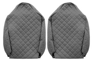 Huse scaun camion Elegance (gri, material eco-piele / velur, serie ELEGANCE, tetiera integrata pentru pasageri; tetiera soferului integrata) potrivit RENAULT T - Img 2