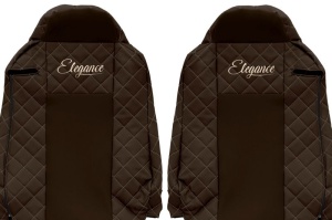 Huse scaun camion Elegance (maro, material eco-piele / velur, serie ELEGANCE) potrivit IVECO - Img 3
