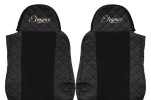 Huse scaun camion Elegance (negru, material eco-piele / velur, serie ELEGANCE) potrivit DAF - Img 3