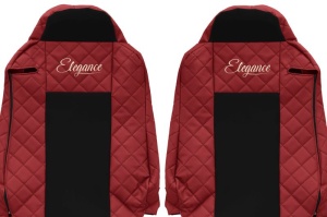 Huse scaun camion Elegance (rosu, material eco-piele / velur, serie ELEGANCE) potrivit IVECO - Img 3