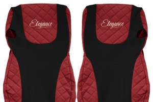 Huse scaun camion Elegance (rosu, material eco-piele / velur, serie ELEGANCE, Euro 6) potrivit DAF - Img 3