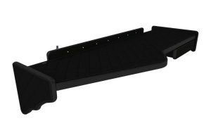 Raft interior cabina potrivit SCANIA R I, R II dupa 2010 (lung, Panou LED, lumina alba, sertar suplimentar sub blatul mesei, lung, culoare: negru, serie: ELEGANCE)