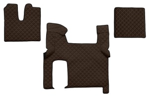 Set covor podea camion potrivit MAN ECO-LEATHER, set 3 buc. (material - eco-piele, culoare - maro, transmisie automata) potrivit MAN TGX