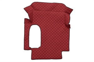 Set covor podea camion potrivit MAN ECO-LEATHER, set 3 buc. (material - eco-piele, culoare - rosu, cabina lata 250 cm) potrivit MAN TGA dupa 1999 - Img 3