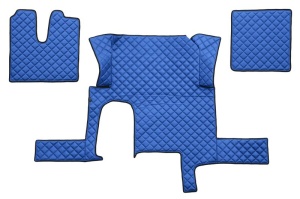Set covor podea camion potrivit MAN un sertar, ECO-LEATHER, set 3 buc. (material - eco-piele, culoare - albastru, transmisie automata) potrivit MAN TGX
