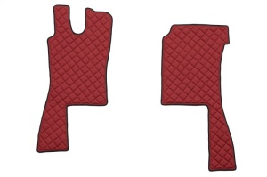 Set covor podea camion potrivit Scania ECO-LEATHER, set 3 buc. (material - eco-piele, culoare - rosu, pentru transmisie manuala) potrivit SCANIA 4 - Img 2