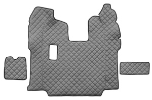 Set covor podea camion potrivit Scania ECO-LEATHER, set 5 buc (material - eco-piele, culoare - gri, pentru transmisie manuala; scaune standard - nu RECARO) - Img 3