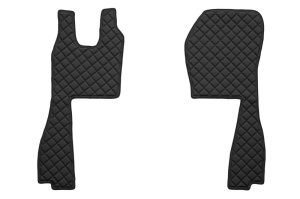 Set covor podea camion potrivit Scania ECO-LEATHER, set 5 buc (material - eco-piele, culoare - negru, pentru transmisie manuala; scaune standard - nu RECARO) - Img 2
