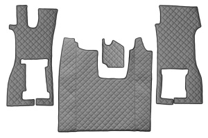 Set covor podea camion potrivit Scania scaun pasager convertibil, ECO-LEATHER, set 4 bucati (material - eco-piele, culoare - gri) potrivit SCANIA L,P,G dupa 2016
