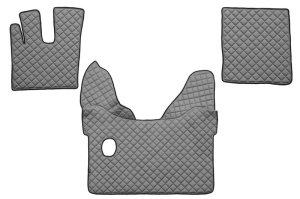 Set covorase podea camion potrivit DAF ECO-LEATHER, set 3 buc. (material - eco-piele, culoare - gri, pentru transmisie manuala) potrivit DAF XF 105 dupa 2012