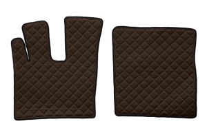 Set covorase podea camion potrivit DAF ECO-LEATHER, set 3 buc. (material - eco-piele, culoare - maro, pentru transmisie manuala) potrivit DAF XF 105 dupa 2012 - Img 2