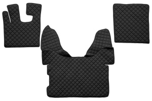Set covorase podea camion potrivit DAF ECO-LEATHER, set 3 buc. (material - eco-piele, culoare - negru, transmisie automata) potrivit DAF XF 105, XF 106 dupa 2005