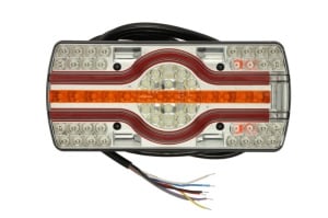 Stop spate Stanga EMA (LED, 12/24V, cu indicator, lampa anti-ceata, lampa mers inapoi, cu lumini frana, lumini parcare/pozitie, cu iluminare numar de inmatriculare, lungime cablu: 2m, iluminat pe dou