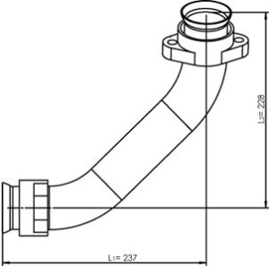 Teava esapament (diametru:50mm, lungime:228/237/380mm) potrivit MERCEDES ACTROS MP2 / MP3 OM541.920-OM542.969 dupa 2002