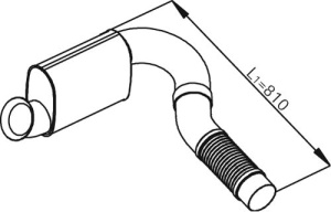 Teava esapament (lungime:810/890mm) potrivit MERCEDES AXOR, AXOR 2 OM457.918-OM457.981 dupa 2002