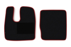 Covor podea camion potrivit MAN, cabina ingusta M, L, XL, LX, XLX, sofer + pasager, velur, 2 bucati (material - velur, culoare - rosu) potrivit MAN TGA, TGL dupa 2000