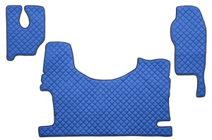Covor podea camion potrivit MERCEDES, Scaun fix pentru pasager tunel inalt, ECO-LEATHER, set 3 buc. (material - eco-piele, culoare - albastru)