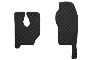 Covor podea camion potrivit MERCEDES, Scaun fix pentru pasager tunel inalt, ECO-LEATHER, set 3 buc. (material - eco-piele, culoare - negru) - Img 2