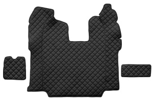Covor podea camion potrivit SCANIA tunel central ECO-LEATHER, set 3 buc. (material - eco-piele, culoare - negru, transmisie automata) potrivit SCANIA L,P dupa 2010