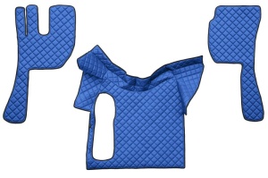 Covor podea camion potrivit VOLVO, fara compartiment in carcasa cutiei de viteze, ECO-LEATHER, set 3 buc. (material - eco-piele, culoare - maro)