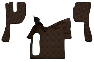 Covor podea camion potrivit VOLVO, fara compartiment in carcasa cutiei de viteze, ECO-LEATHER, set 3 buc. (material - eco-piele, culoare - bej)
