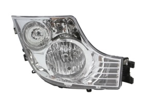 Far dreapta H1/H7, manual, fundal: crom, culoare Semnalizator: transparent MERCEDES ACTROS MP4 / MP5, AXOR 2 dupa 2004