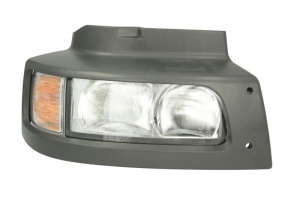 Far dreapta H1/P21W/W5W, manual cu semnalizator si rama fundal argintiu, culoare Semnalizator portocaliu RENAULT TRUCKS MIDLUM dupa 2000