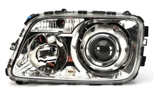 Far stanga D1S/H1/PY21W/W5W, manual, fundal crom, culoare Semnalizator transparent MERCEDES ACTROS MP2 / MP3 dupa 2002 - Img 1