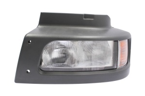 Far stanga H1/P21W/W5W, manual cu semnalizator si rama fundal argintiu, culoare Semnalizator portocaliu RENAULT TRUCKS MIDLUM dupa 2000