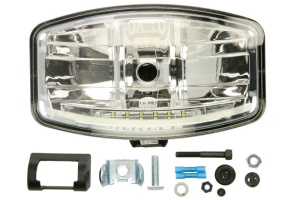 Far universal (H7/LED, 12/24V, latime 244,8mm, inaltime 141mm, transparent, plastic, negru)
