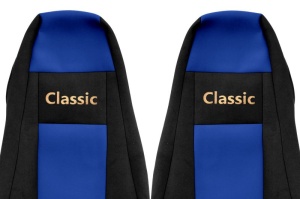 Huse scaun camion Classic (albastru, material velur, serie CLASSIC, centura pasager asamblata in scaun) Scania P,G,R,T - Img 2